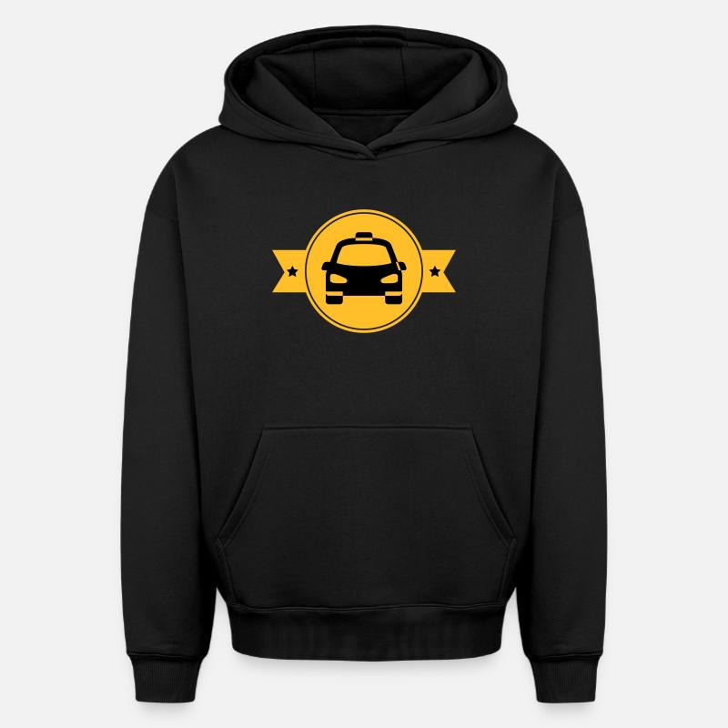 Taxi - Sweat à capuche unisexe oversize épais SPREAD - noir
