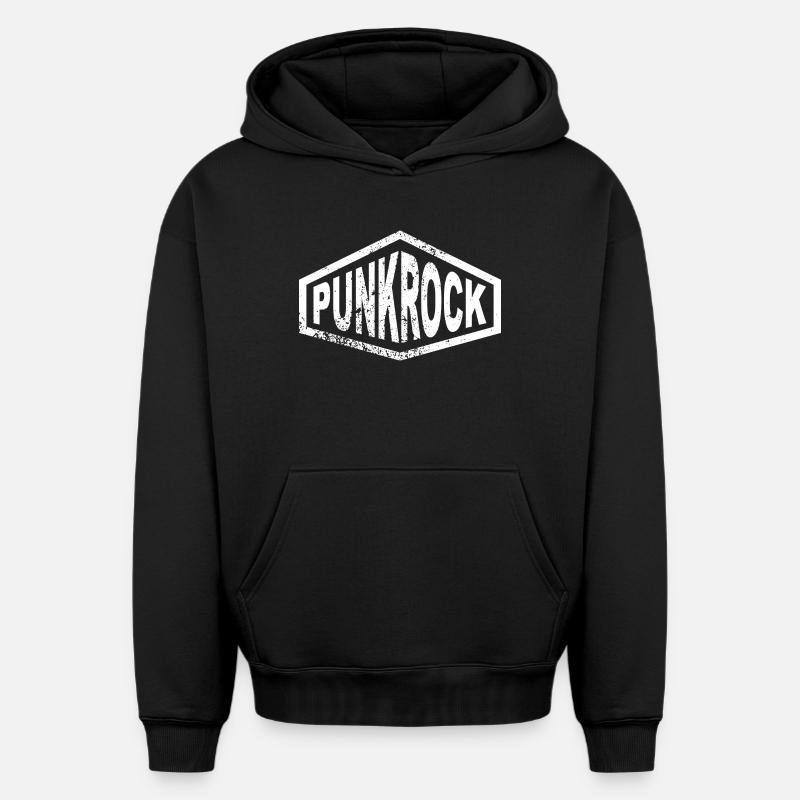 punkrock - Sweat à capuche unisexe oversize épais SPREAD - noir