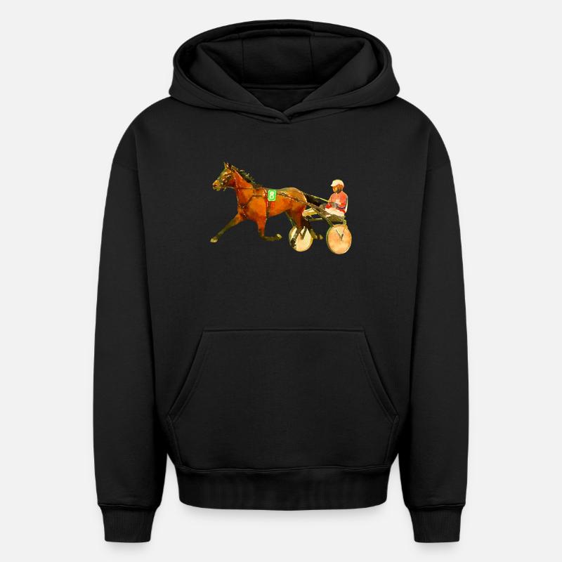 trotteur - Sweat à capuche unisexe oversize épais SPREAD - noir