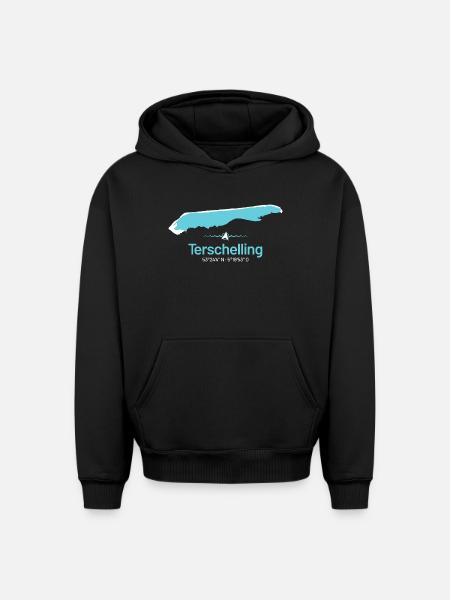 Terschelling | Design map - Oversized Heavyweight Unisex Hoodie - black
