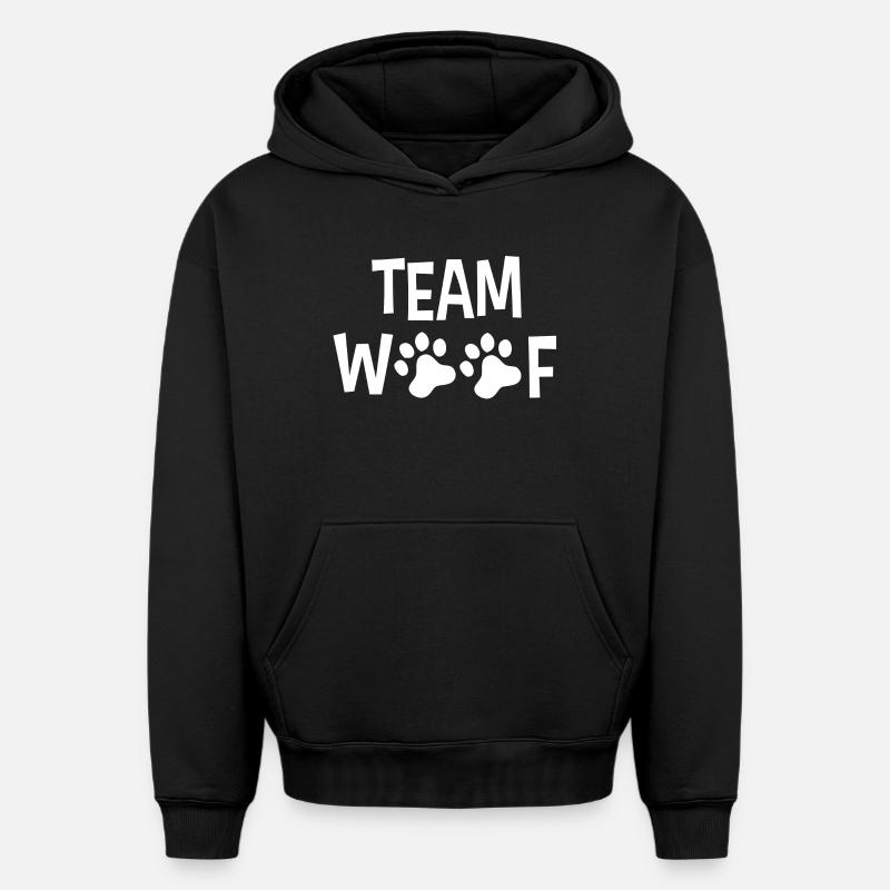 Chiens chiens - Sweat à capuche unisexe oversize épais SPREAD - noir