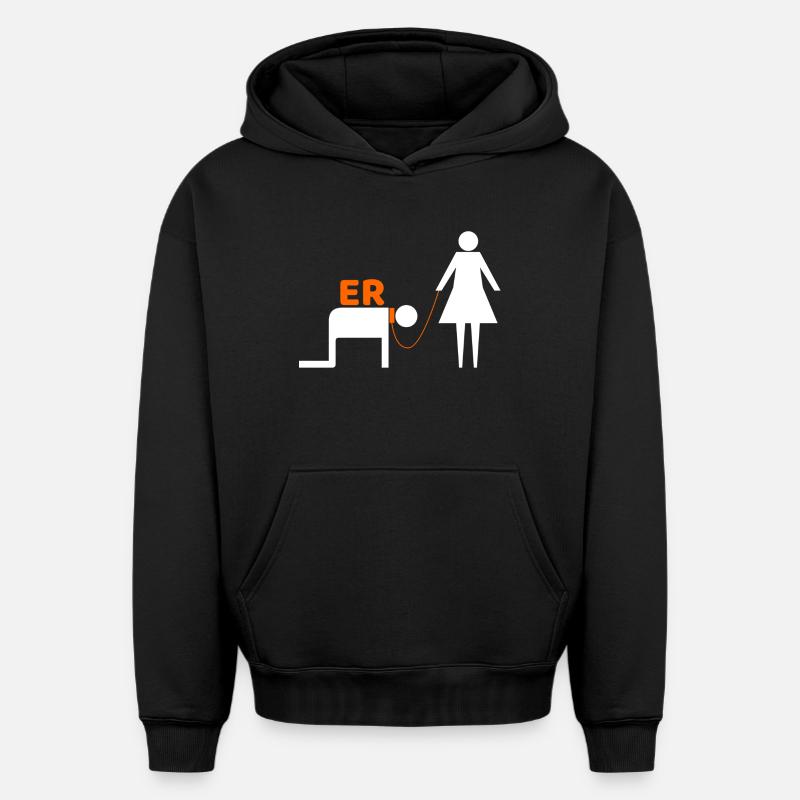 Nuit de poule - Sweat à capuche unisexe oversize épais SPREAD - noir