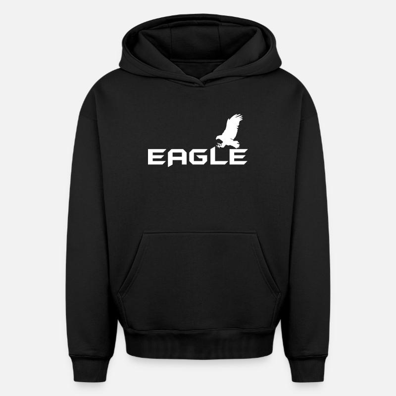 Aigle - aigle - Sweat à capuche unisexe oversize épais SPREAD - noir