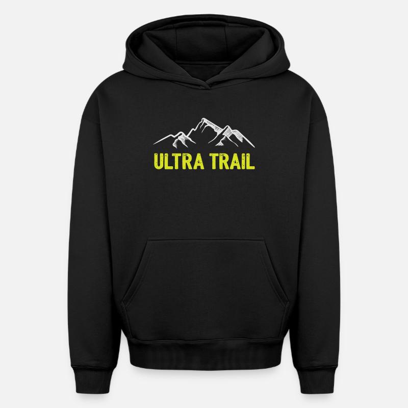 Ultra Trail - Sweat à capuche unisexe oversize épais SPREAD - noir