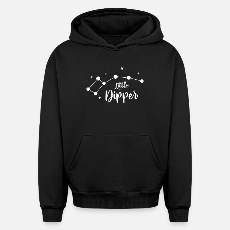 Étoiles de la Petite Ourse - Sweat à capuche unisexe oversize épais SPREAD - noir