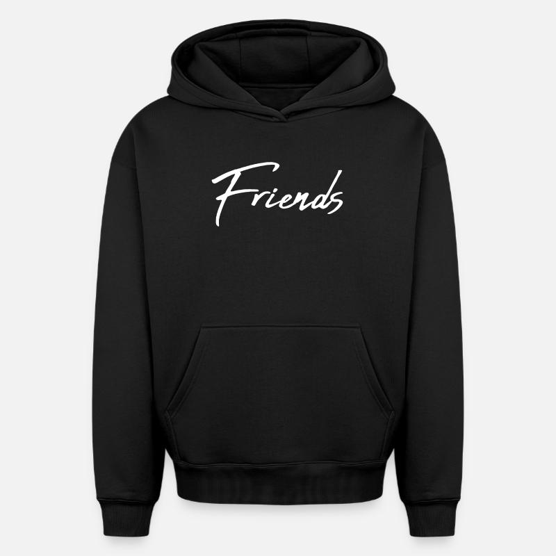 copains - Sweat à capuche unisexe oversize épais SPREAD - noir