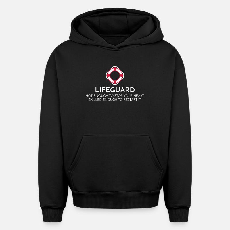 lifeguard - Sweat à capuche unisexe oversize épais SPREAD - noir