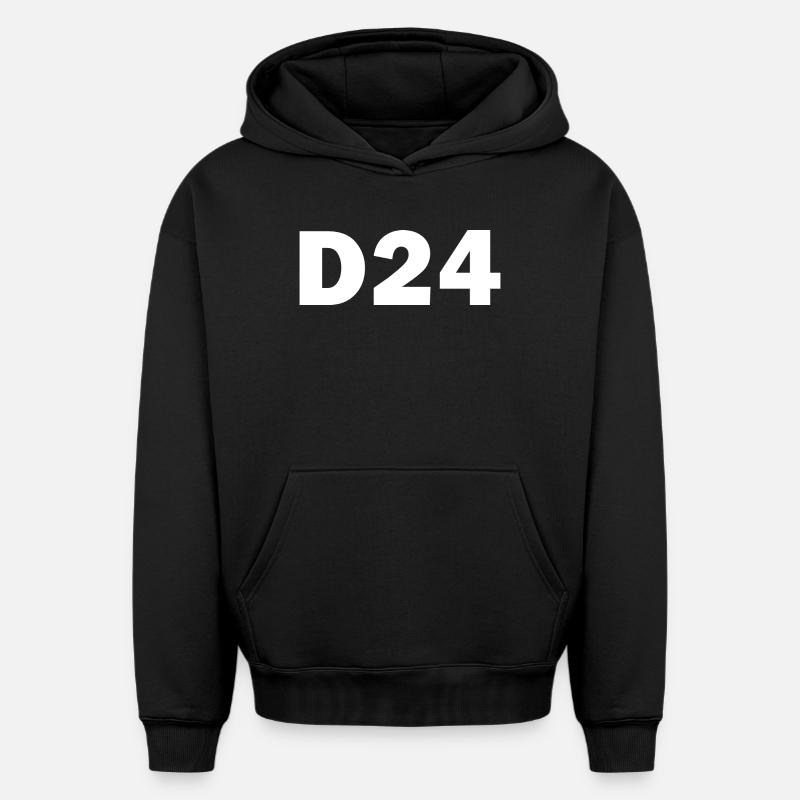 D24 - Sweat à capuche unisexe oversize épais SPREAD - noir