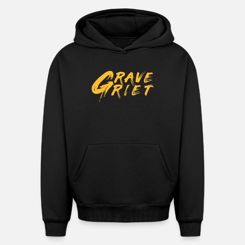 Grave Griet - Dialecte anversois - Sweat à capuche unisexe oversize épais SPREAD - noir