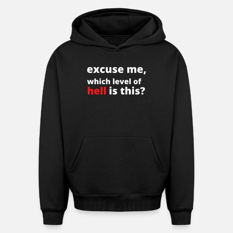 Drôle de dicton sarcastique - Sweat à capuche unisexe oversize épais SPREAD - noir