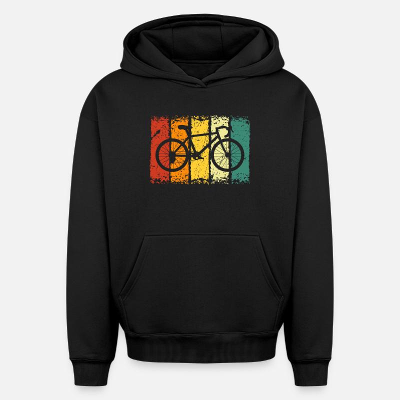 Vélo - Sweat à capuche unisexe oversize épais SPREAD - noir