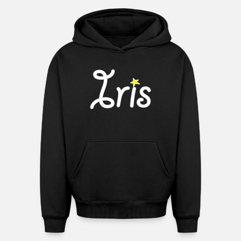 Iris - Sweat à capuche unisexe oversize épais SPREAD - noir