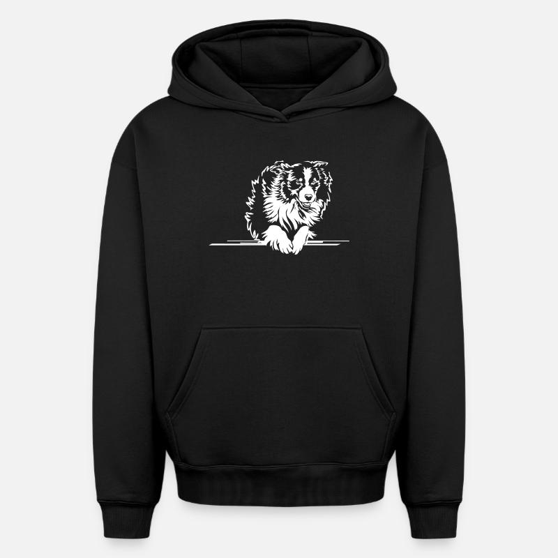 Australie Shepherd « Black Edition » - Sweat à capuche unisexe oversize épais SPREAD - noir