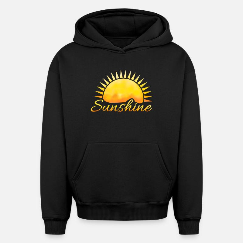 Soleil - Sweat à capuche unisexe oversize épais SPREAD - noir
