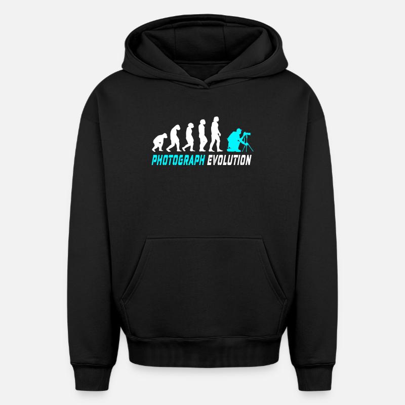 Fotograf Evolution - Oversized Heavyweight Unisex Hoodie - Schwarz