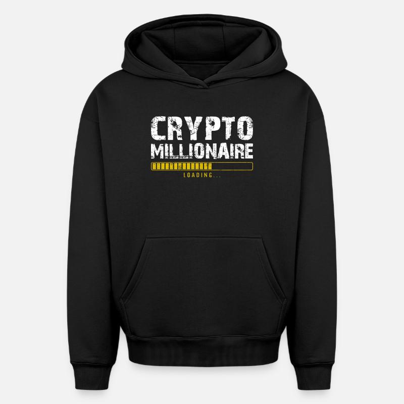 Crypto millionaire - Sweat à capuche unisexe oversize épais SPREAD - noir