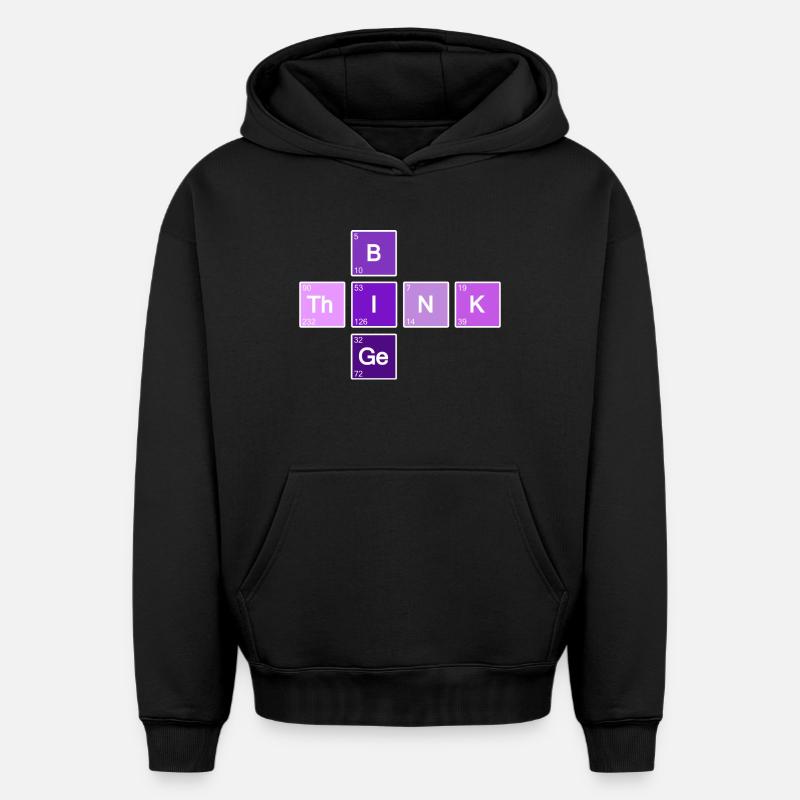 Think Big (Violet) - Sweat à capuche unisexe oversize épais SPREAD - noir