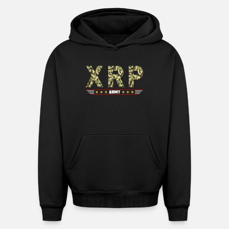 Armée XRP - Sweat à capuche unisexe oversize épais SPREAD - noir