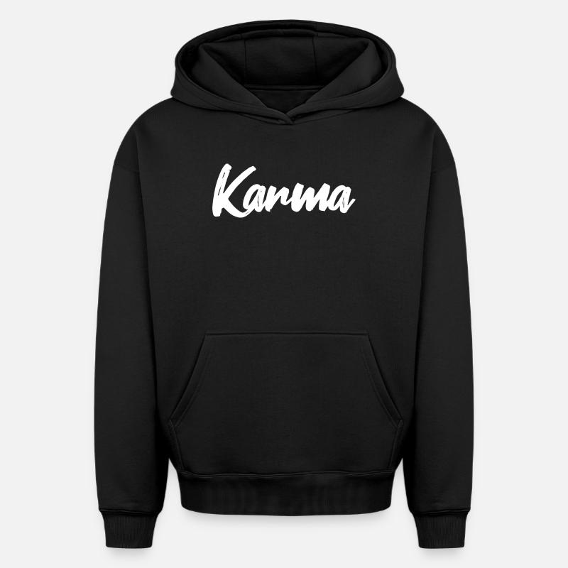 Karma - Sweat à capuche unisexe oversize épais SPREAD - noir