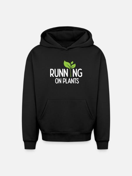 Running On Plants - Oversized Heavyweight Unisex Hoodie - black