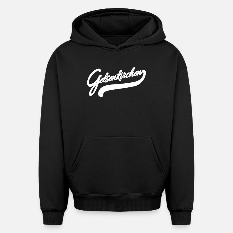 Gelsenkirchen Retro - Sweat à capuche unisexe oversize épais SPREAD - noir