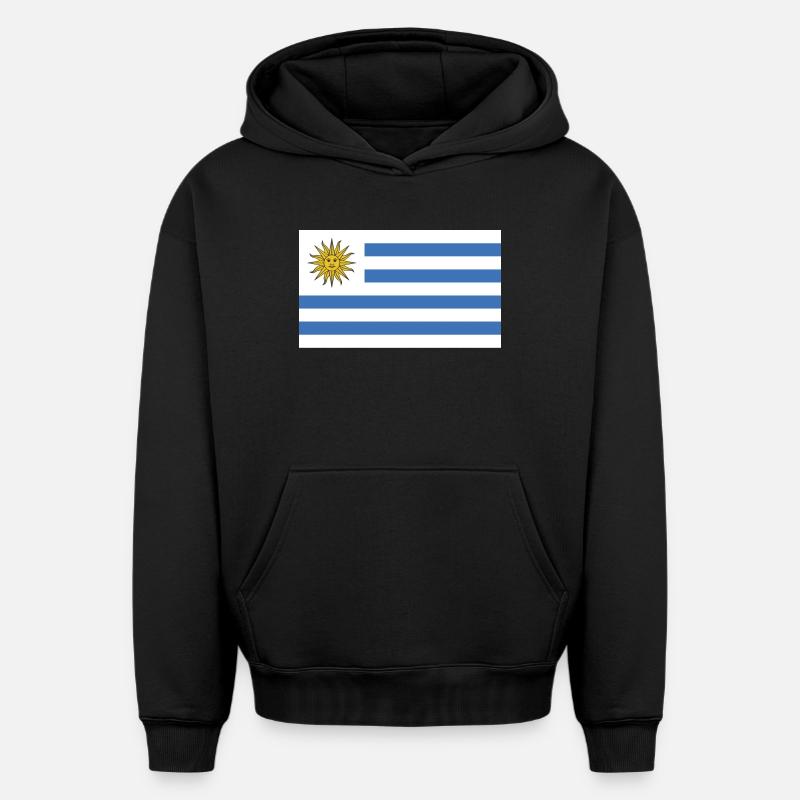 Drapeau national de l’Uruguay - Sweat à capuche unisexe oversize épais SPREAD - noir