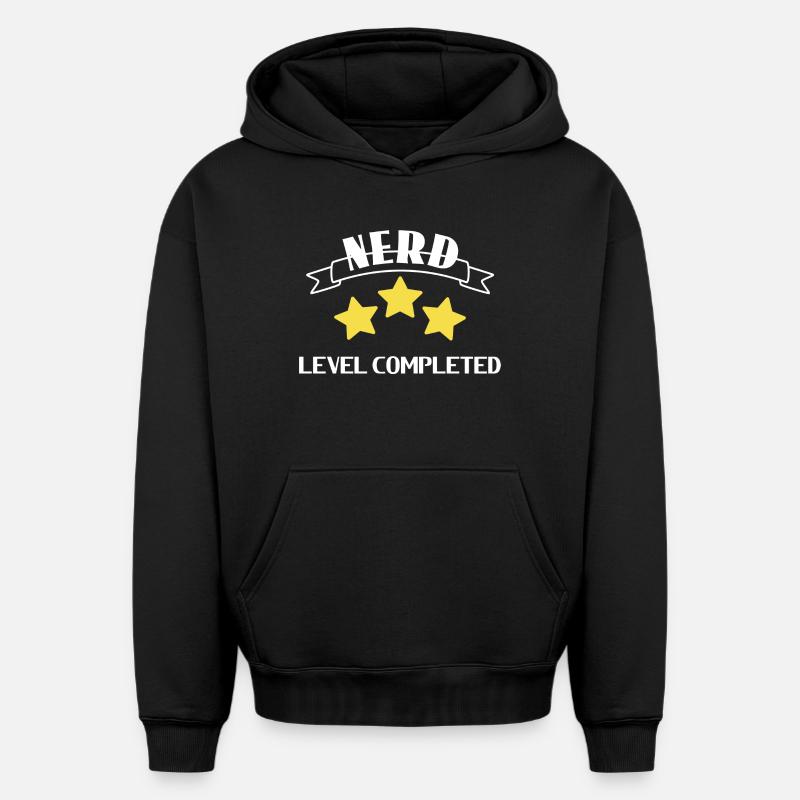 Nerd - Streber - Sweat à capuche unisexe oversize épais SPREAD - noir