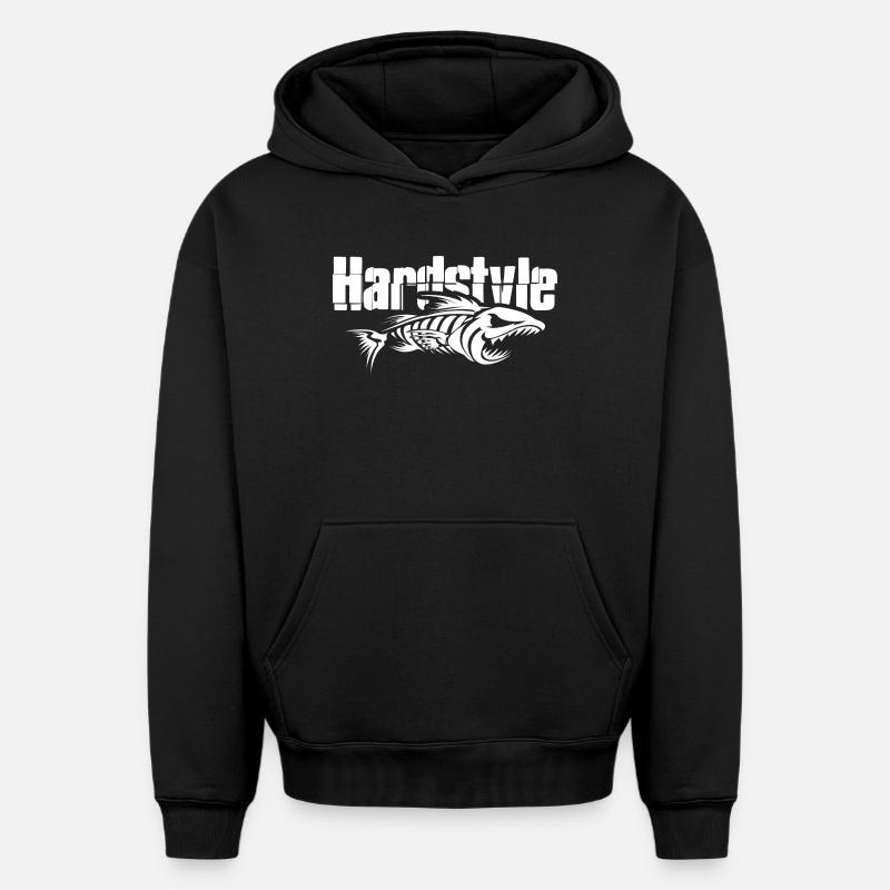Hardstyle - Sweat à capuche unisexe oversize épais SPREAD - noir