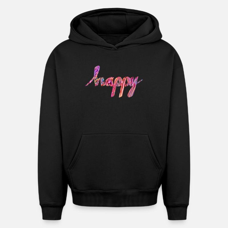 content - Sweat à capuche unisexe oversize épais SPREAD - noir