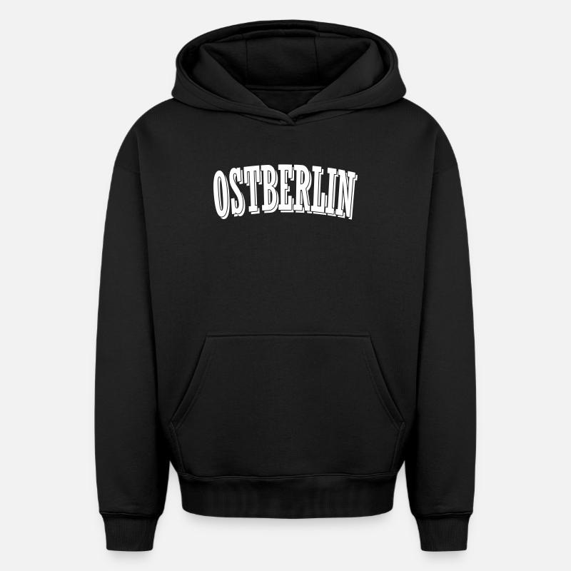 Maillot de Berlin-Est - Sweat à capuche unisexe oversize épais SPREAD - noir