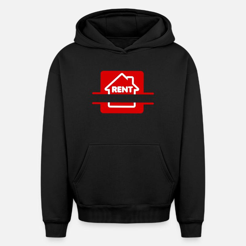 Maison à louer rouge - Sweat à capuche unisexe oversize épais SPREAD - noir