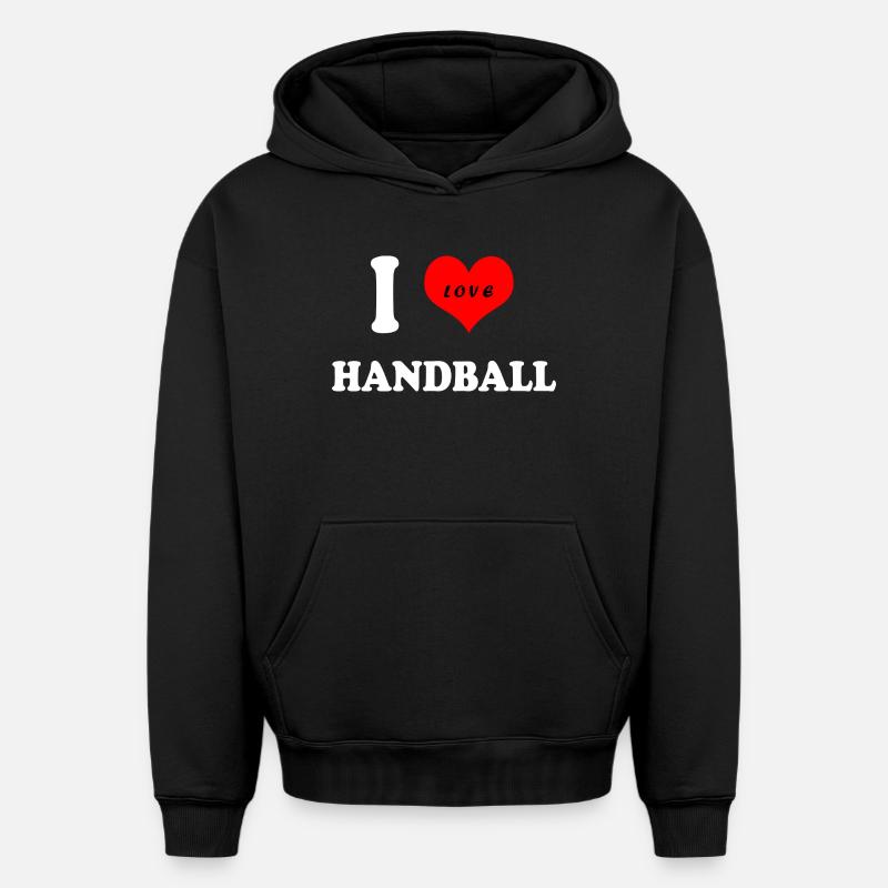 J'adore le handball - Sweat à capuche unisexe oversize épais SPREAD - noir