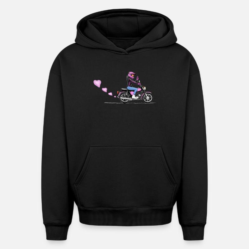 Samson Fille - Sweat à capuche unisexe oversize épais SPREAD - noir