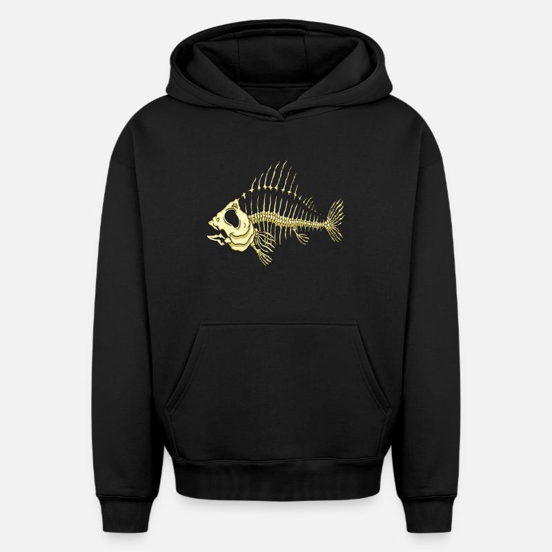 Poisson - Sweat à capuche unisexe oversize épais SPREAD - noir