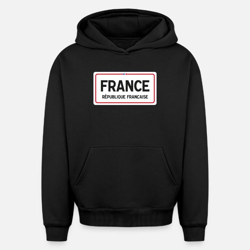 Conseil d’administration de la France - Sweat à capuche unisexe oversize épais SPREAD - noir