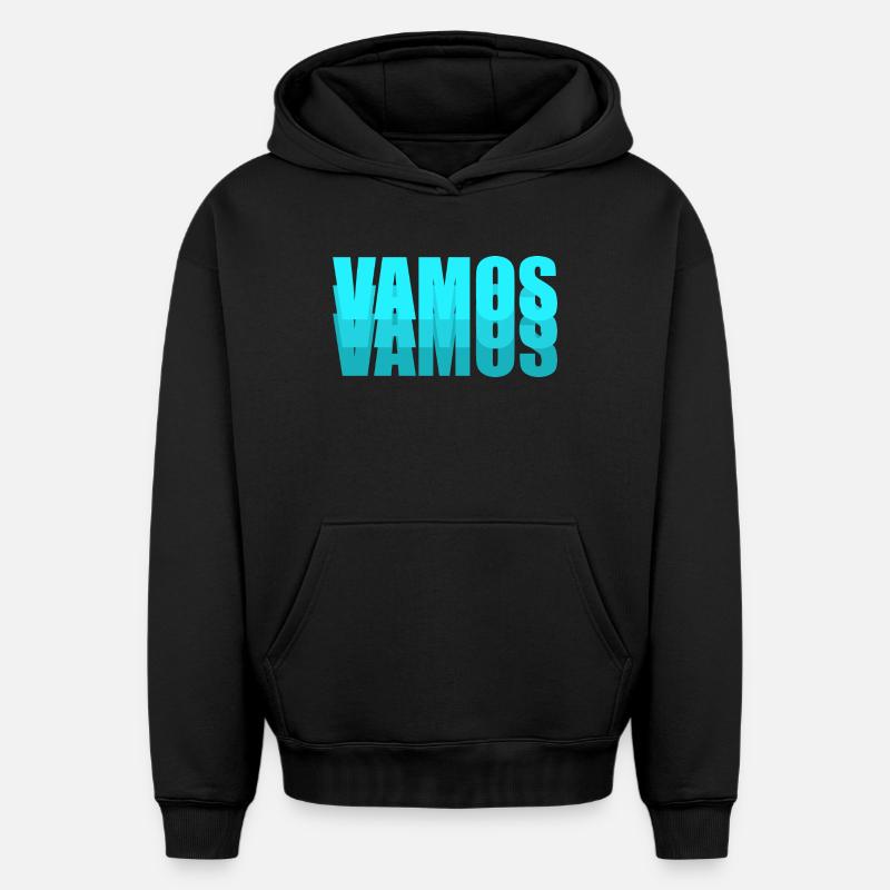 Vamos - Sweat à capuche unisexe oversize épais SPREAD - noir