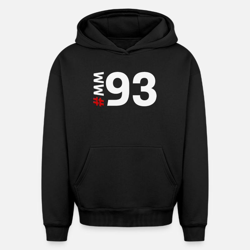 MM93 - Sweat à capuche unisexe oversize épais SPREAD - noir