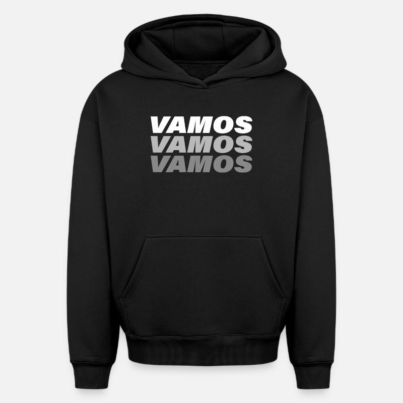 VAMOS - Sweat à capuche unisexe oversize épais SPREAD - noir