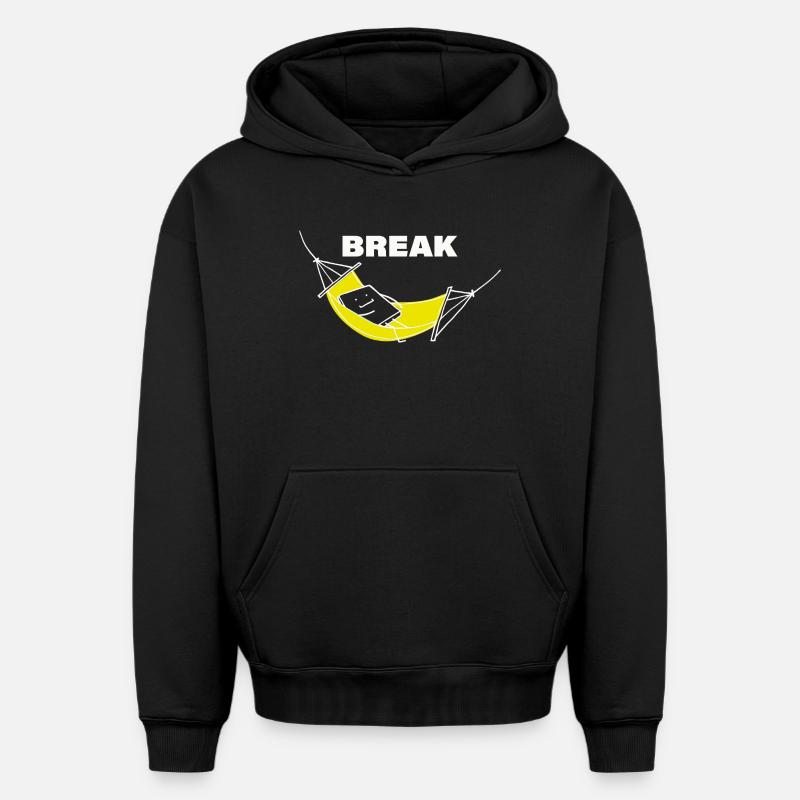 CASSER - Sweat à capuche unisexe oversize épais SPREAD - noir