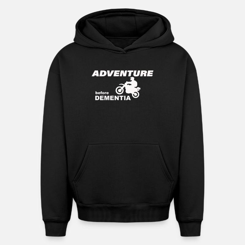 AVENTURE À MOTO - Sweat à capuche unisexe oversize épais SPREAD - noir