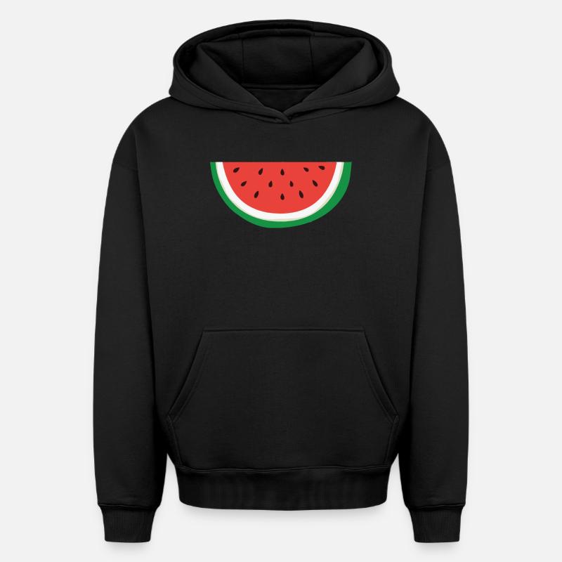 Pastèque - symbole palestinien - Sweat à capuche unisexe oversize épais SPREAD - noir