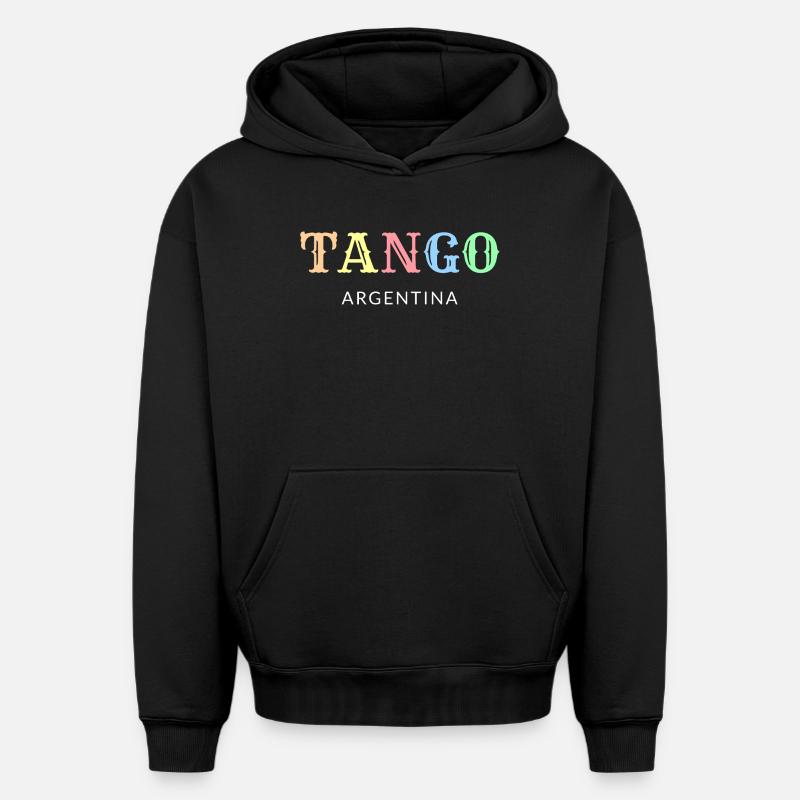 Tango Argentine - Sweat à capuche unisexe oversize épais SPREAD - noir