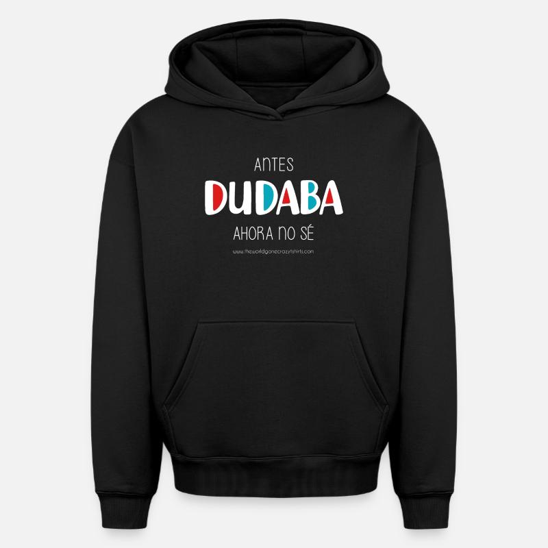 J’avais l’habitude de douter (sombre) - Sweat à capuche unisexe oversize épais SPREAD - noir