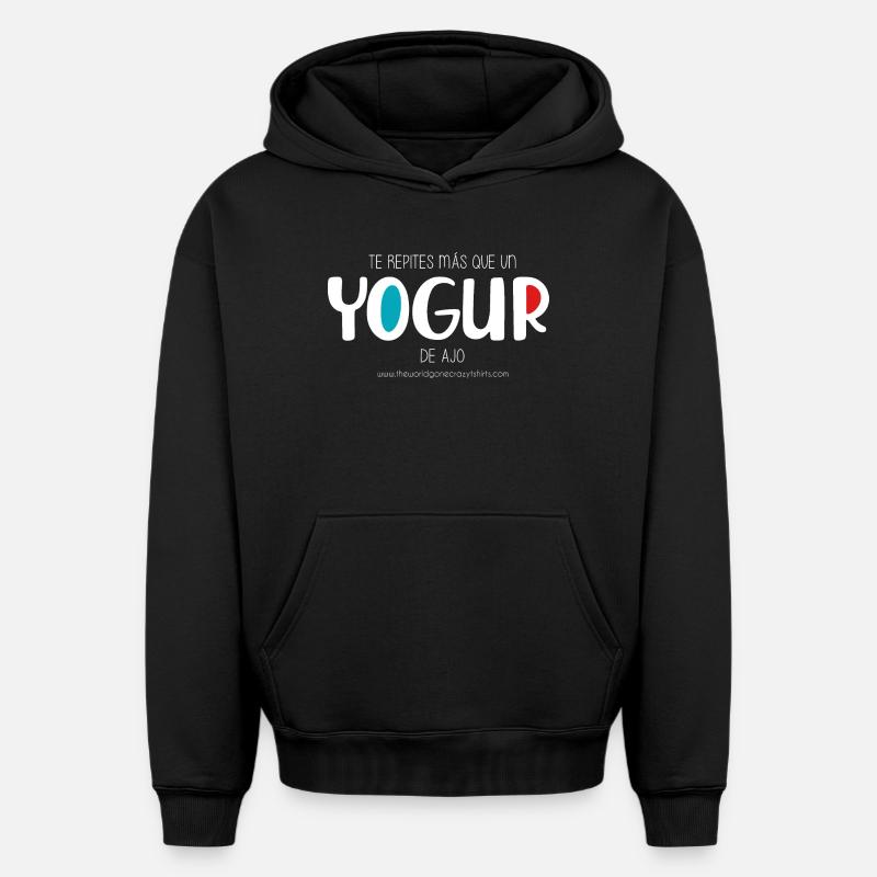 Yogourt à l’ail (noir) - Sweat à capuche unisexe oversize épais SPREAD - noir