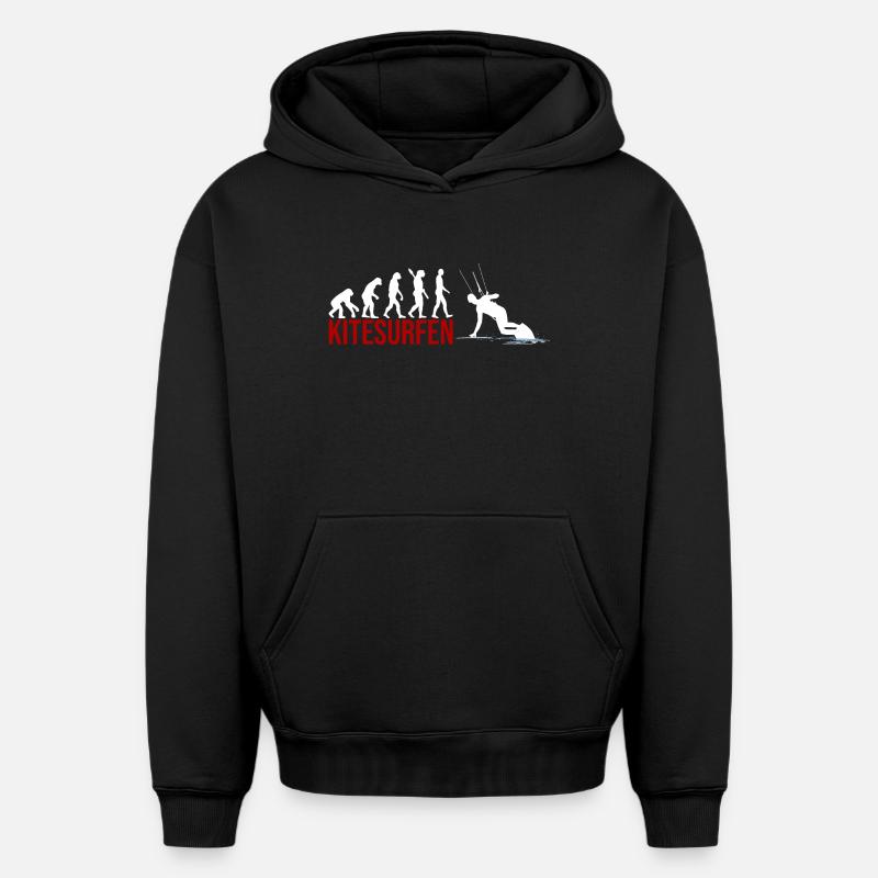 Evolution Kitesurfen - Oversized Heavyweight Unisex Hoodie - Schwarz