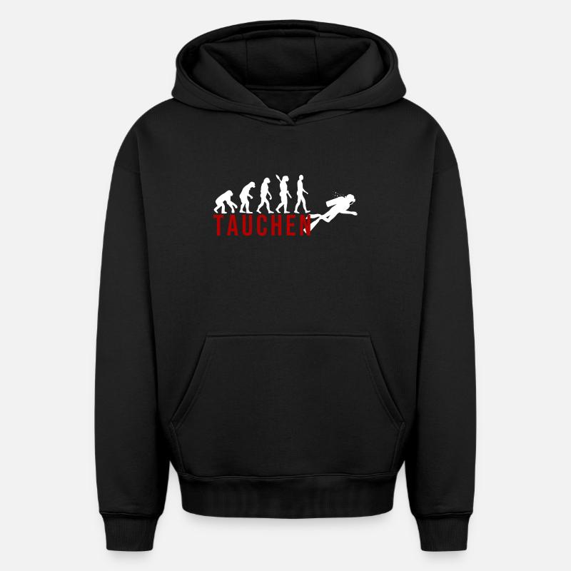 Ecolution Tauchen - Oversized Heavyweight Unisex Hoodie - Schwarz