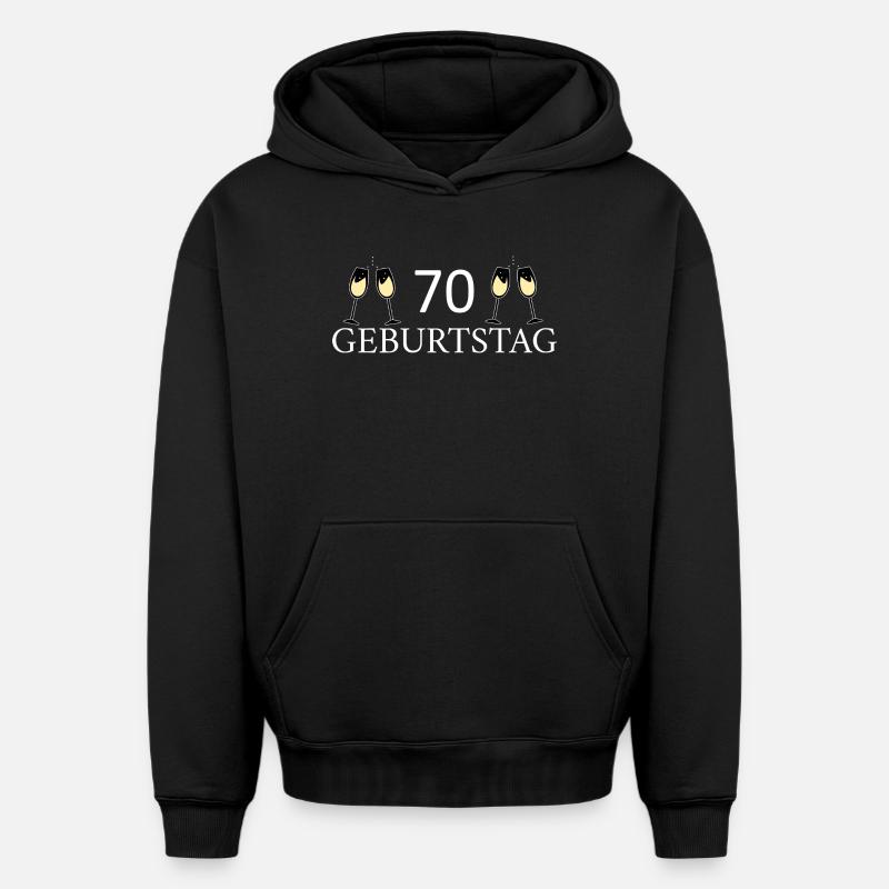 70e anniversaire 70 ans - Sweat à capuche unisexe oversize épais SPREAD - noir