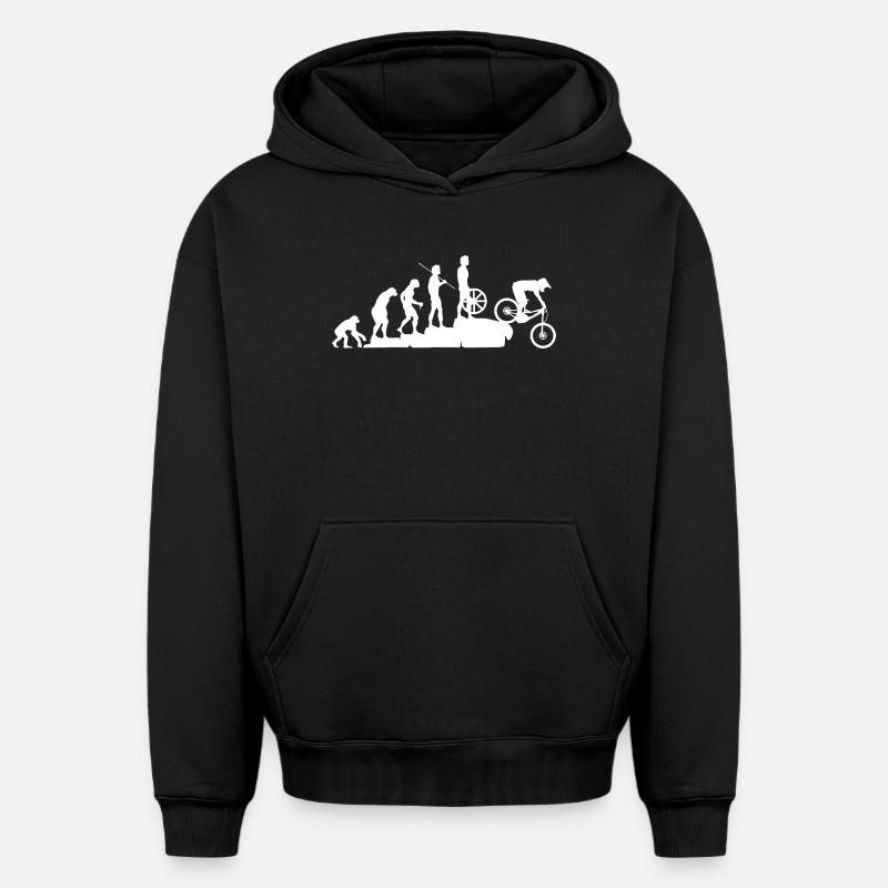 MTB Evolution Downhill edit - Sweat à capuche unisexe oversize épais SPREAD - noir