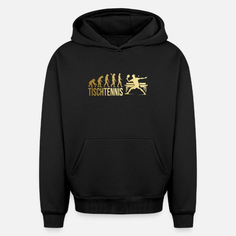 Evolution Tischtennis - Oversized Heavyweight Unisex Hoodie - Schwarz