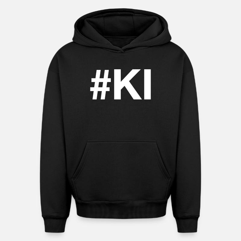 IA Intelligence artificielle - Sweat à capuche unisexe oversize épais SPREAD - noir